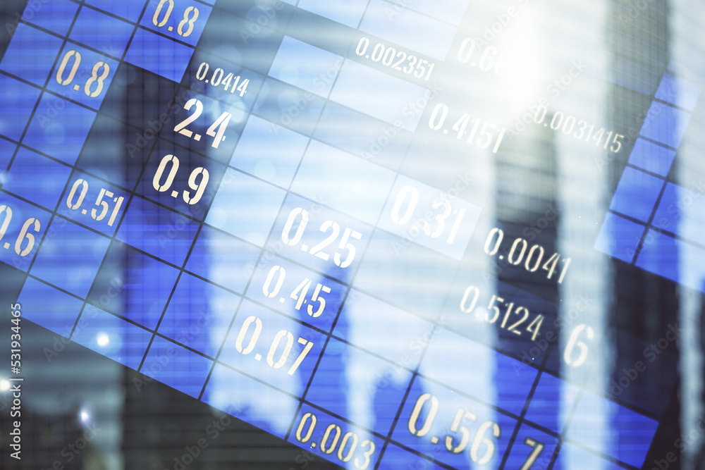 Aufkleber abstract virtual analytics data spreadsheet on modern architecture background, analytics and analysi
