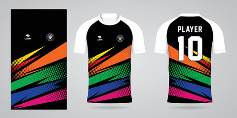 colorful football jersey sport design template