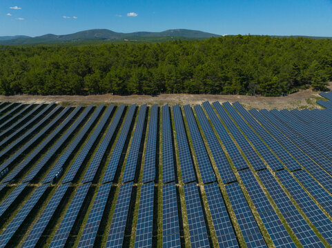 Solar Energy Panels Drone Photo, Izmir Turkey