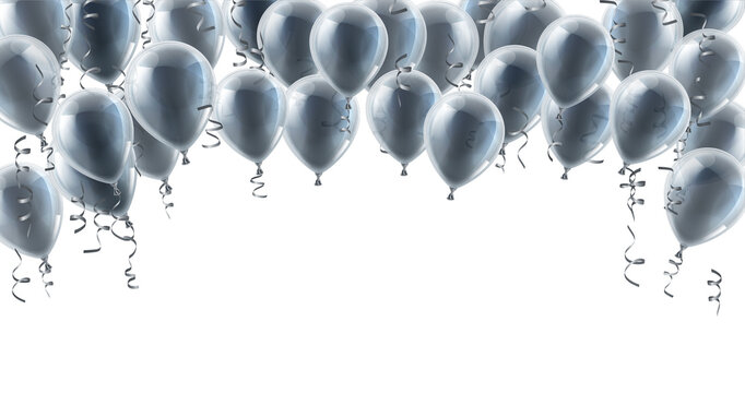 Silver Party Balloons Background