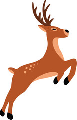 Fototapeta na wymiar Gold Deer Christmas clip art Illustration 