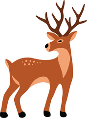 Fototapeta premium Gold Deer Christmas clip art Illustration 