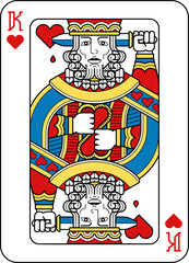 Playing Card King of Hearts Yellow Red Blue Black