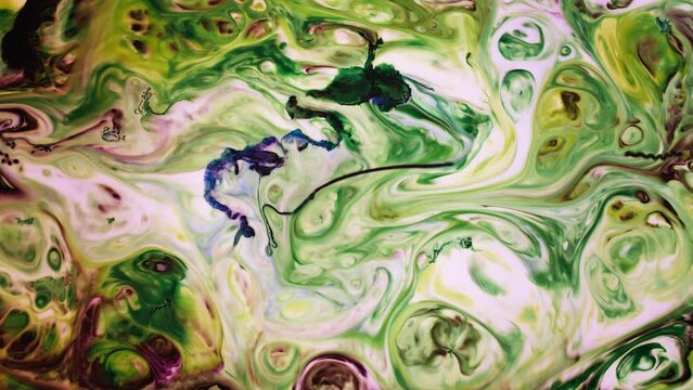 Abstract Paint Ink Spread like Explotion on Milky Surface