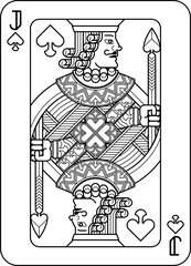 Playing Card Jack of Spades Black and White