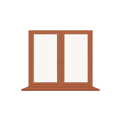 Two parts wooden window frame template, realistic vector illustration isolated.