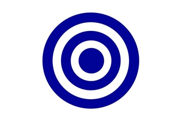 Blue colour Target Board on isolated white background.