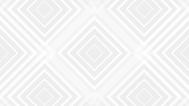 4K looped. Abstract white background with geometric diamond shapes motion design