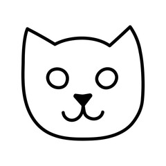 Creepy doodle cat. Hand drawn sketch style cat vector illustration isolated on white background.