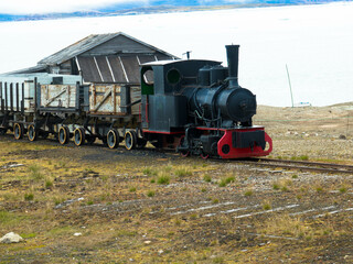 Old and derelict mining railway in Ny-Alesund, Spitsbergen, Kongsfjord, Svalbard, Norway