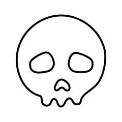Doodle skull. Simple hand drawn vector illustration on white background.
