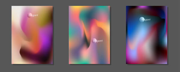 Smooth abstract gradient background set. elegant templates collection for brochures, posters, banners, flyers and cards. Vector illustration	
