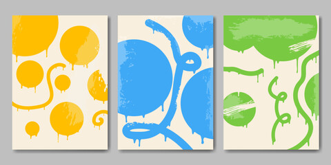 Vector illustration. Set of wall design graffiti. Design for poster, banner. 