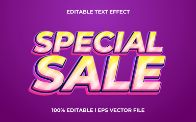Special sale text effect editable video cover and banner text style, 3d typography template