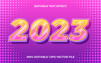 2023 3d text effect with calligraphy theme. new year typography