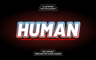 Human 3D Bold Text Style Effect