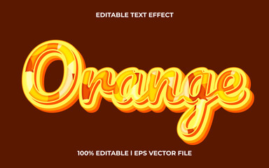 orange 3d text effect with frash theme. orange text lettering typography font style