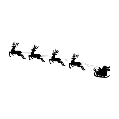 Isolated santa claus with reindeer in the white background. Vector EPS 10.