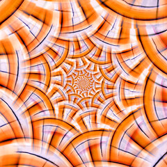 contemporary style as a vivid white on an orange background a creative spiral design