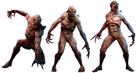 Mutant horror creatures 3D illustrations	 - obrazy, fototapety, plakaty