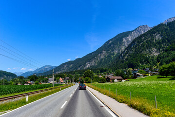Naklejka premium Montafoner Straße (L 188) in Vorarlberg/Österreich