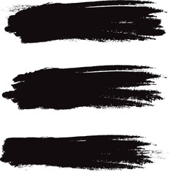 Black brush stroke set isolated on background. Collection of trendy brush stroke vector for black ink paint, grunge backdrop, dirt banner, watercolor design and dirty texture. Brush stroke vector