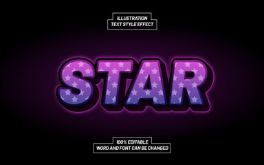 Star 3D Bold Text Style Effect