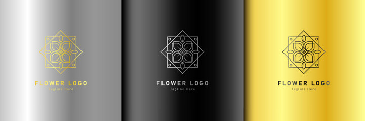 Luxury gold beauty flower spa logo template wellness design for health wellness business vector