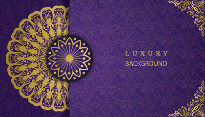 Creative luxury ornamental mandala design background in gold color. Decorative greeting card. Design for invitation, wedding card, Diwali, decoration. India, Indian, Arabic, Damask, Asian, Turkish