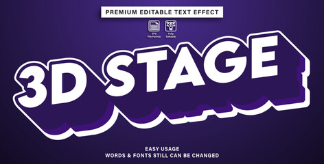 3d stage style editable text effect