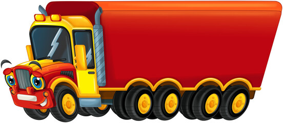 cartoon scene with truck car isolated illustration for children