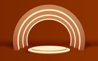 Obraz premium Minimalist Podium Background. 3d podium for product placement with background.