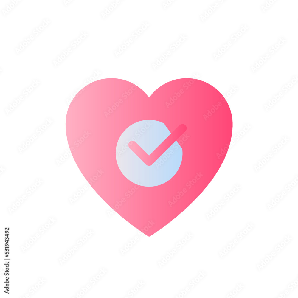 Poster heart checkup flat gradient two-color ui icon. cardiology. regular medical examination. simple fille