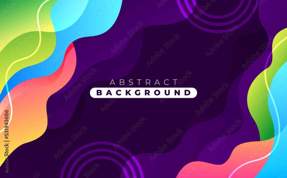 Aufkleber creative fluid style poster set. dynamic color background. colorful template banner with gradient co