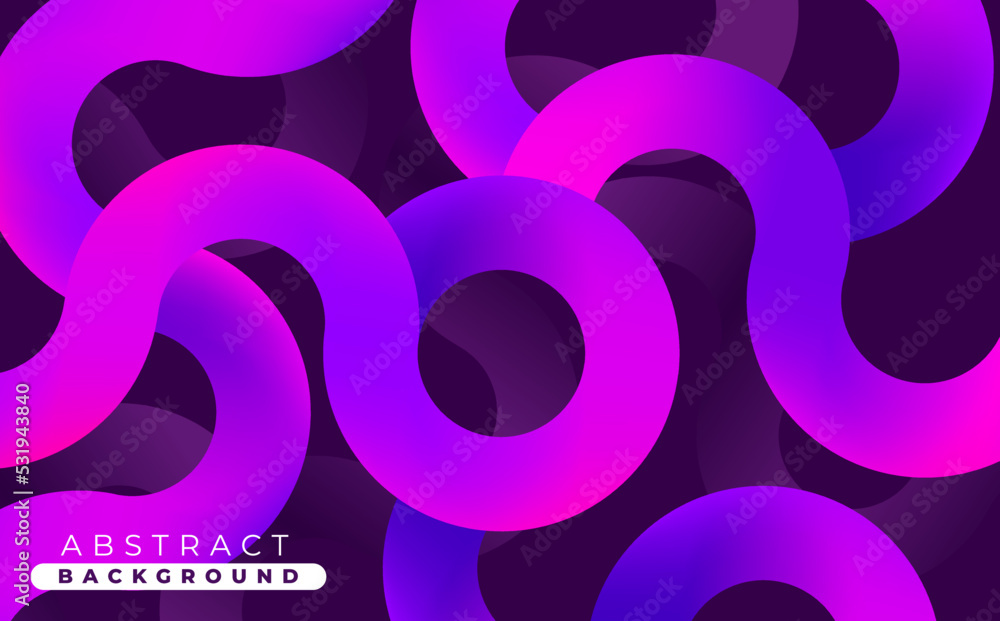 Aufkleber abstract gradient purple circles geometric shape background. overlapping circles and lines.