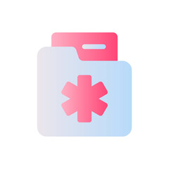 Medical history flat gradient two-color ui icon. Patient anamnesis. Disease information record. Simple filled pictogram. GUI, UX design for mobile application. Vector isolated RGB illustration