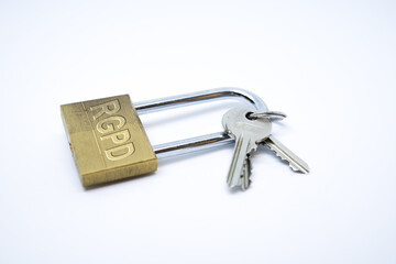 RGPD - Règlement Général de la Protection des Données - Illustration cadenas isolé sur fond...