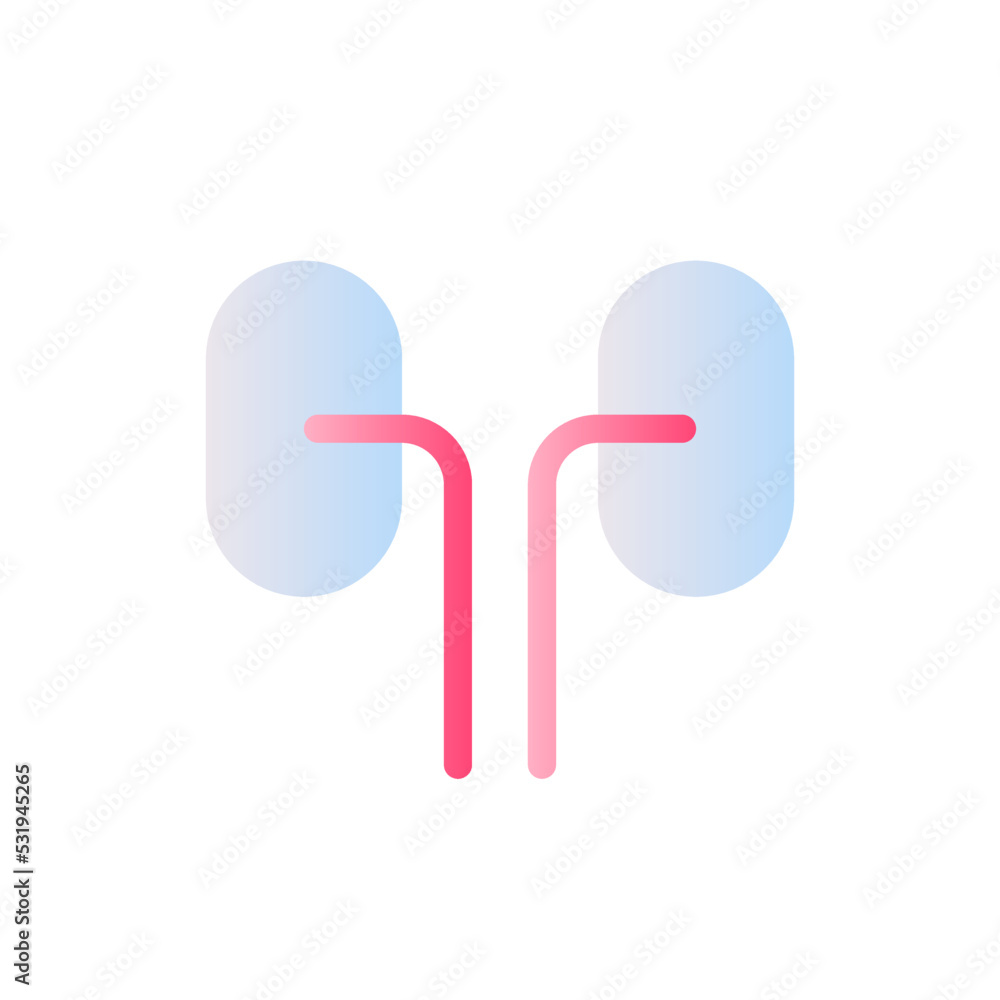 Poster kidneys flat gradient two-color ui icon. organ transplantation. checkup of urinary system. simple fi