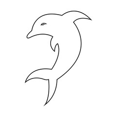 Dolphin line icon illustration. illustration icon related to sea animal. Simple design editable