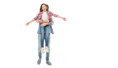 International fathers day. Bearded man and small child celebrating fathers day. Father carrying little daughter on fathers day. Honoring fathers and celebrating fatherhood. Happy celebration day