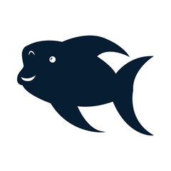 Fish silhouette icon illustration. Illustration icon related to water animals. Simple design editable
