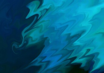 Abstract turquoise blue liquid marble wavy texture background or wallpaper.