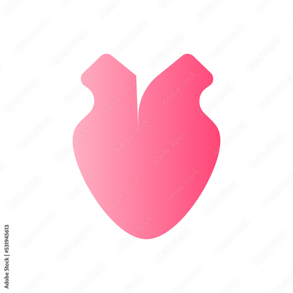 Poster heart flat gradient two-color ui icon. regular medical checkup. circulatory system. cardiology. simp