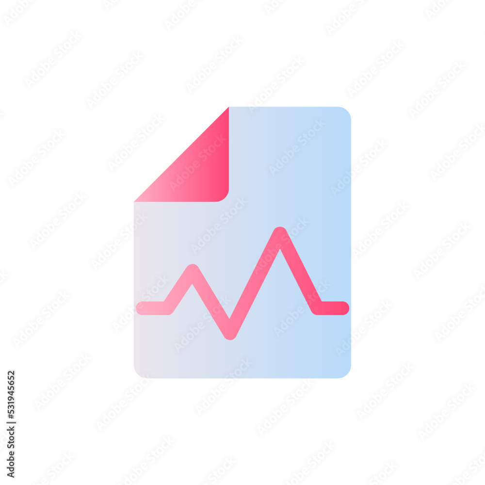Poster electronic health record flat gradient two-color ui icon. digital report of patient condition. simpl