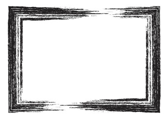 Grunge black border isolated on white. Black brush stroke vector frames