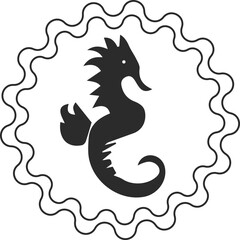 Seahorse icon, seahorse symbol vector