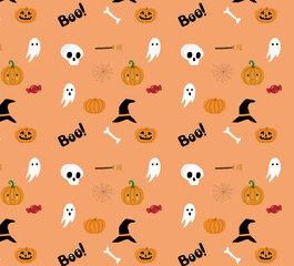 seamless pattern with halloween icons