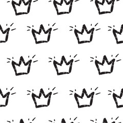 Crowns  Seamless pattern. Cute baby and little princess textures. Children's room wallpaper and clothes design.