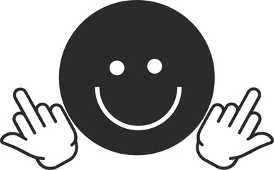 Middle finger icon, finger icon vector