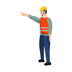 Engineer surveyor. Flat vector illustration